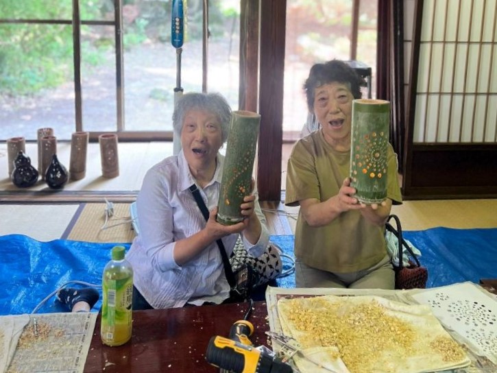 世界に一つの竹ランタンが完成しました