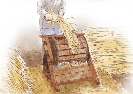足踏み脱穀機