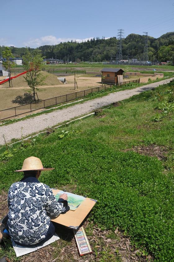 風景画スケッチ教室の様子の写真