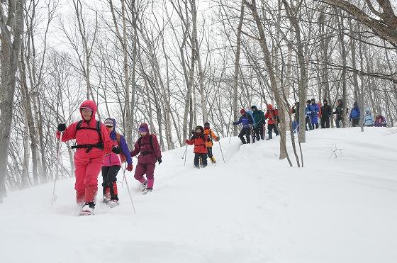 雪道を帰る参加者一同の写真