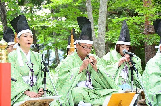 「空気まつり」メインイベント「巫女の舞」より浮島雅楽保存会の演奏の写真