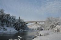 明鏡橋（冬）の写真