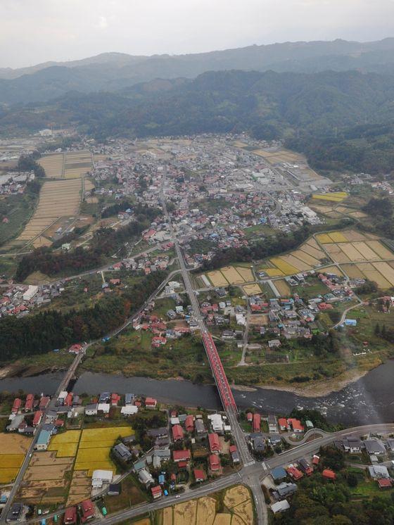 新旧五百川橋と宮宿地区の写真