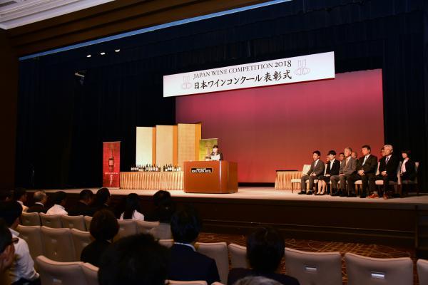 実行委員会名誉会長の山梨県知事代理の挨拶の様子の写真