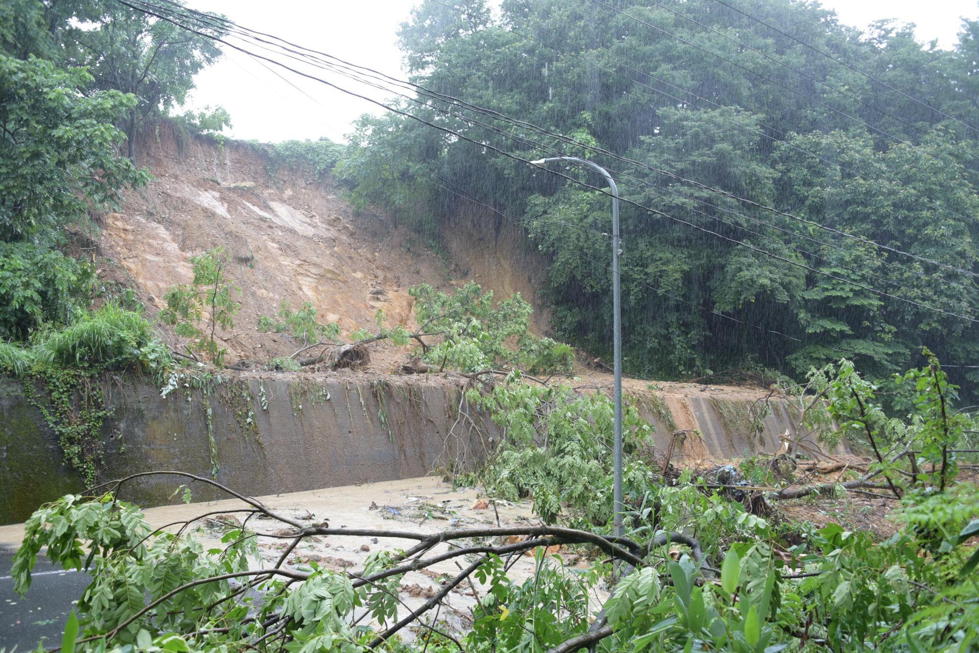 国道287号線土砂崩れその2