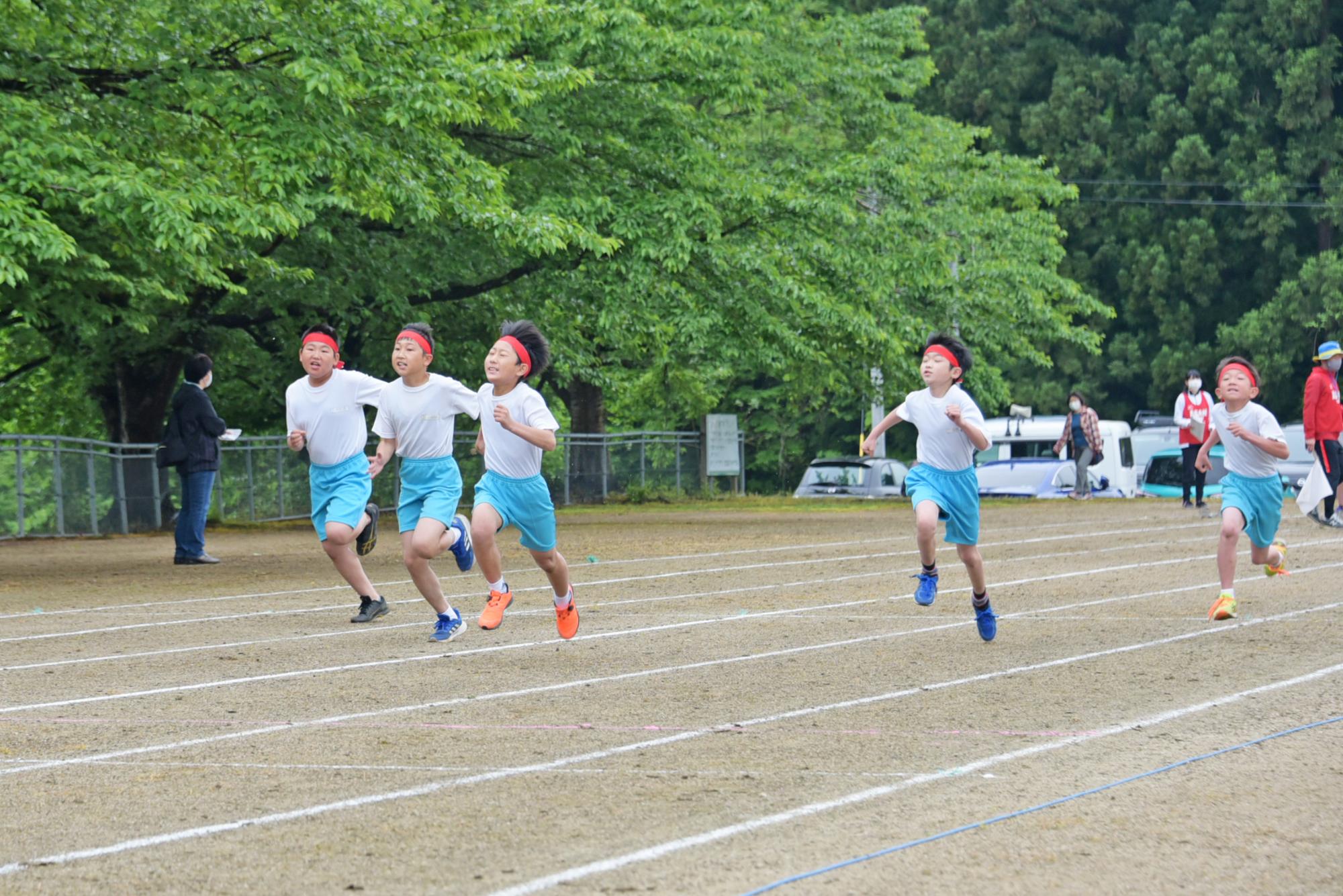 男子短距離走中盤の様子