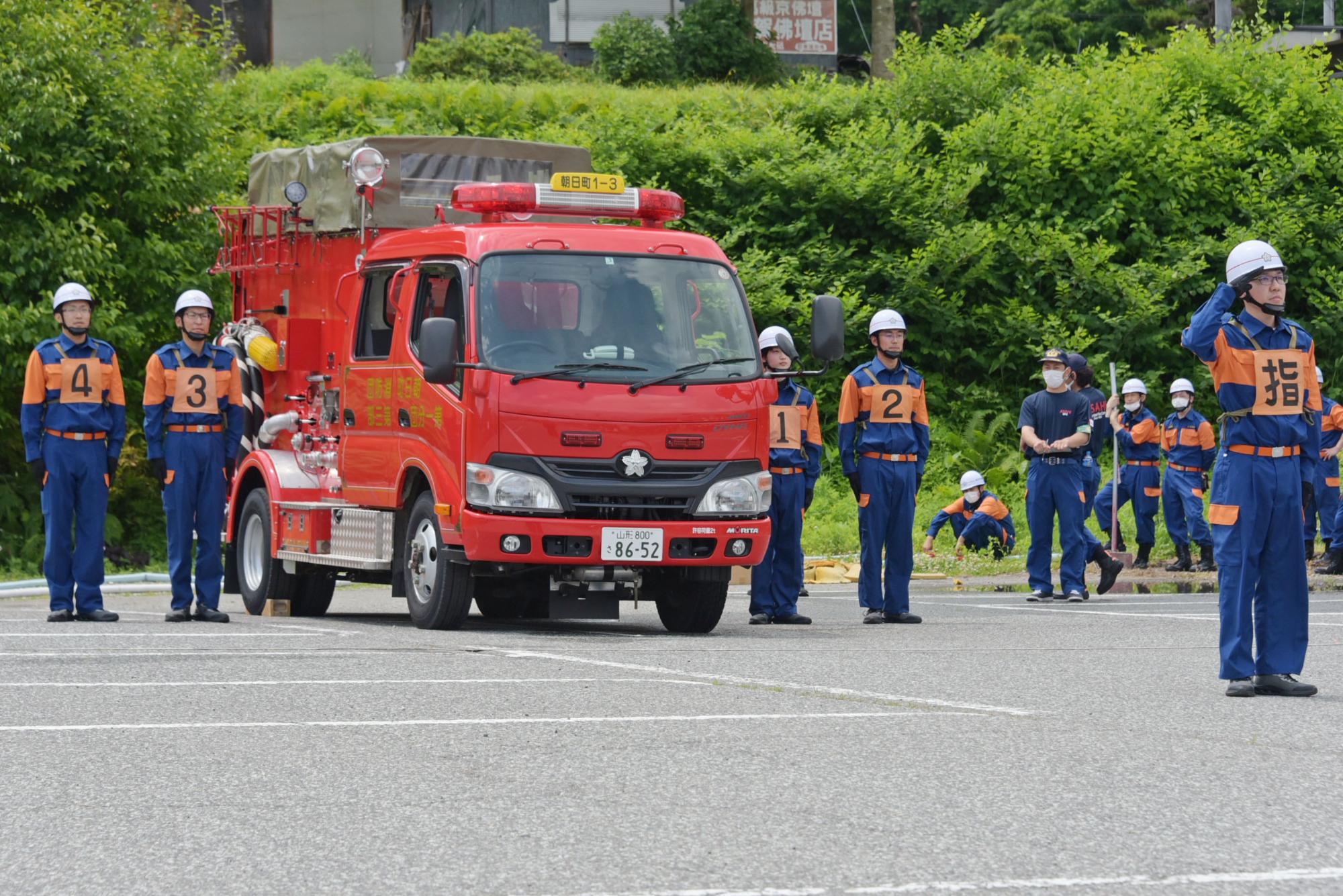 自動車ポンプ操法の写真