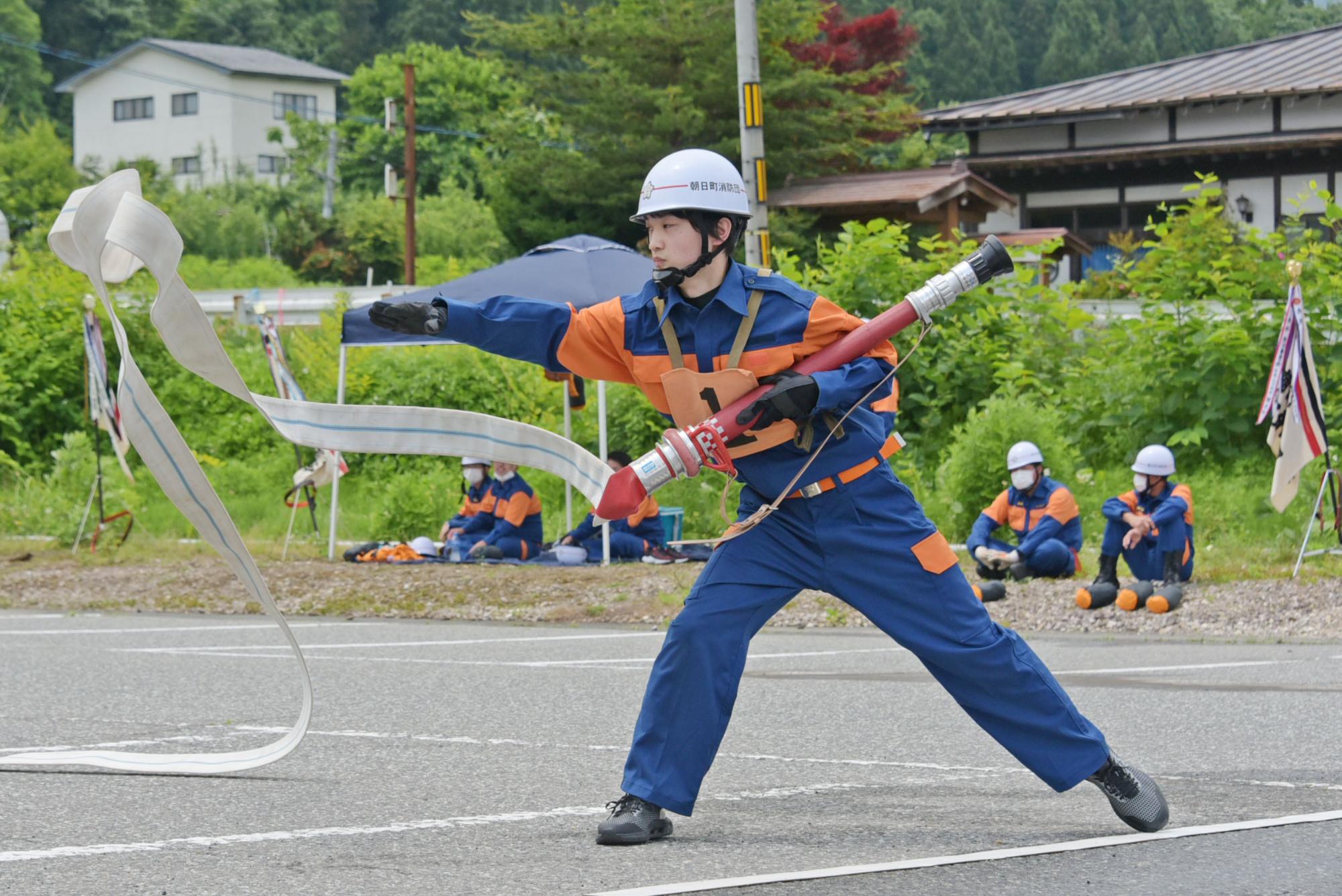 自動車ポンプ操法の写真