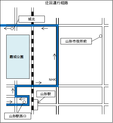 (イラスト)迂回運行路の地図