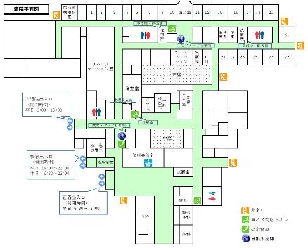 町立病院案内図のイラスト